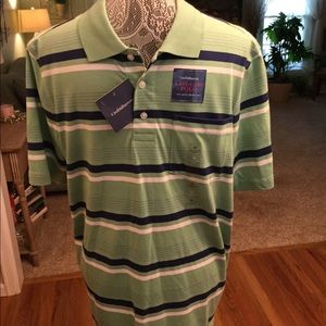 NWT GREEN/NAVY STRIPED POLO SHIRT